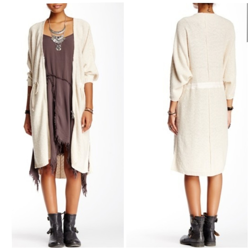 Free People Soul Sister Cotton Zip Long Cardigan S - Picture 1 of 8